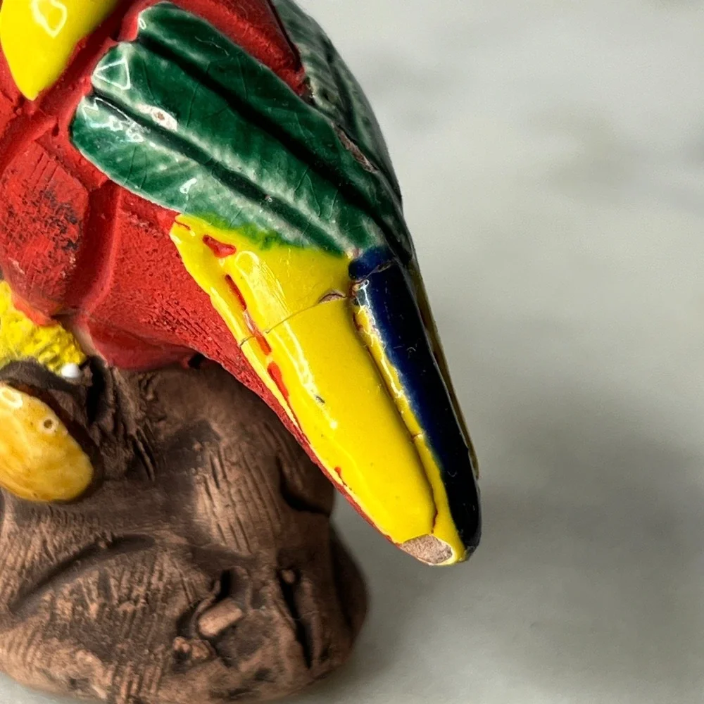 Magu Peru Parrot Macaw Figurine‎ Handcrafted Terracotta Folk Art Vintage 3